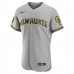 Milwaukee Brewers Men's Nike Gray Road Authentic Team Jersey