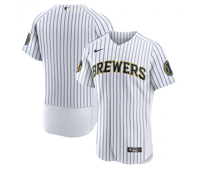 Milwaukee Brewers Men's Nike White Alternate Authentic Team Jersey