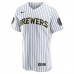 Milwaukee Brewers Men's Nike White Alternate Authentic Team Jersey