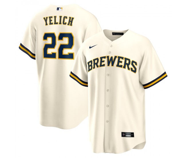 Milwaukee Brewers Christian Yelich Men's Nike Cream Alternate Replica Player Jersey