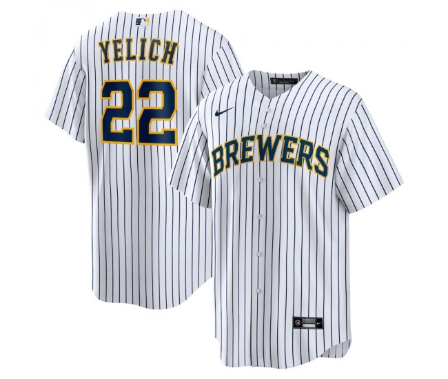 Milwaukee Brewers Christian Yelich Men's Nike White Alternate Replica Player Jersey