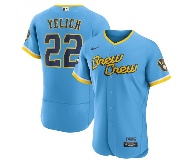 Milwaukee Brewers Christian Yelich Men's Nike Powder Blue 2022 City Connect Authentic Player Jersey