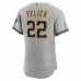 Milwaukee Brewers Christian Yelich Men's Nike Gray Road Authentic Player Logo Jersey