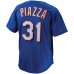 New York Mets Mike Piazza Men's Mitchell & Ness Royal Cooperstown Collection Mesh Batting Practice Button-Up Jersey