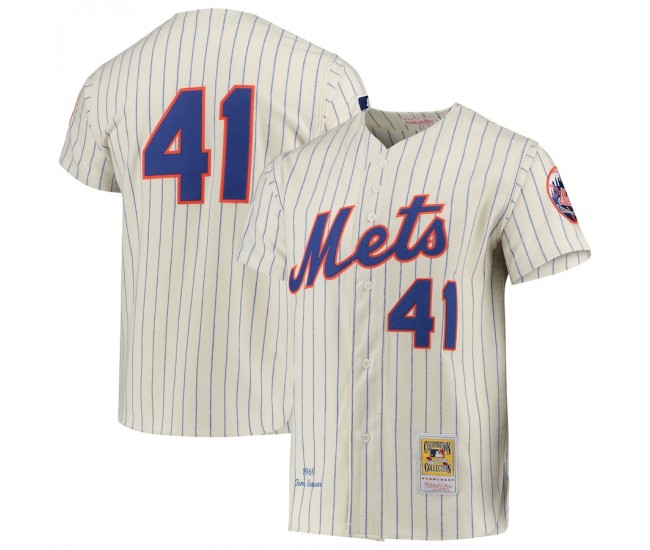 Tom Seaver New York Mets Mitchell & Ness Cooperstown Collection Authentic Jersey - Cream