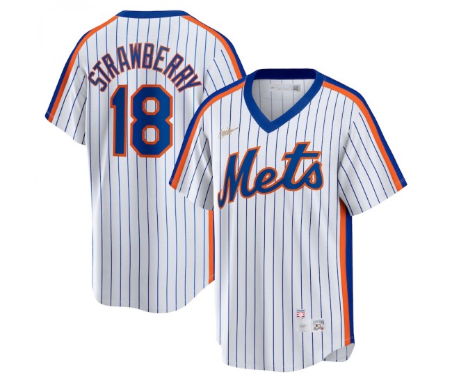 New York Mets Darryl Strawberry Men's Nike White Home Cooperstown Collection Player Jersey