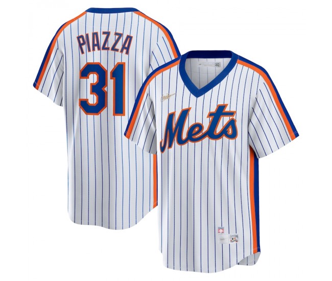 New York Mets Mike Piazza Men's Nike White Home Cooperstown Collection Player Jersey