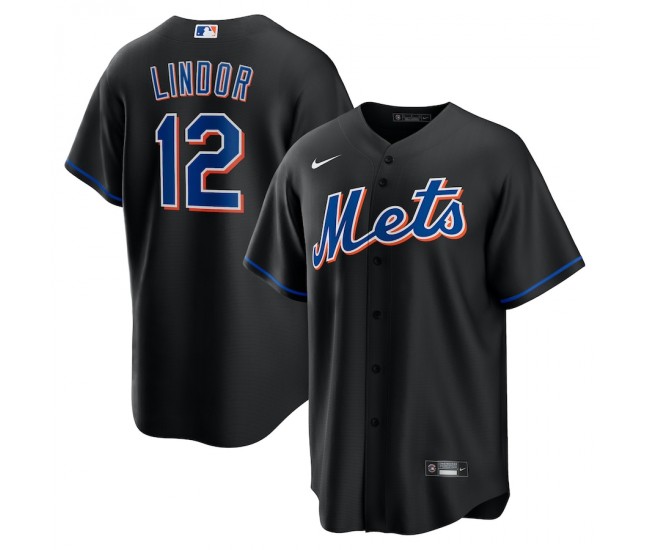 New York Mets Francisco Lindor Men's Nike Black 2022 Alternate Replica Player Jersey