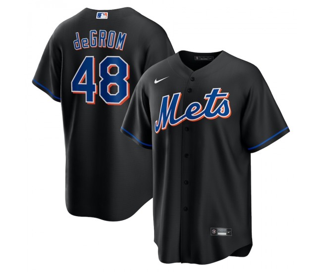 New York Mets Jacob deGrom Men's Nike Black 2022 Alternate Replica Player Jersey