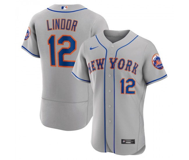 New York Mets Francisco Lindor Men's Nike Gray Road Authentic Player Jersey