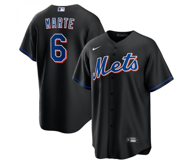 New York Mets Starling Marte Men's Nike Black Alternate Replica Player Jersey