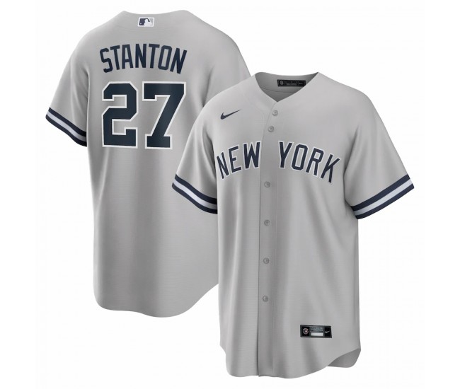 New York Yankees Giancarlo Stanton Men's Nike Gray Road Replica Player Name Jersey