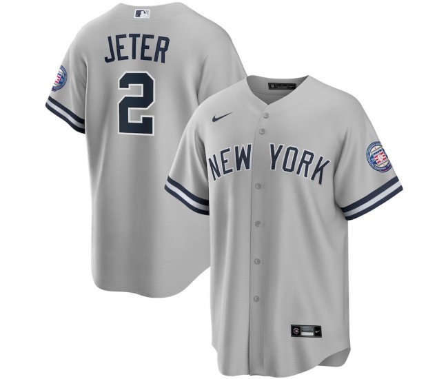 New York Yankees Derek Jeter Men's Nike Gray 2020 Hall of Fame Induction Road Replica Player Name Jersey