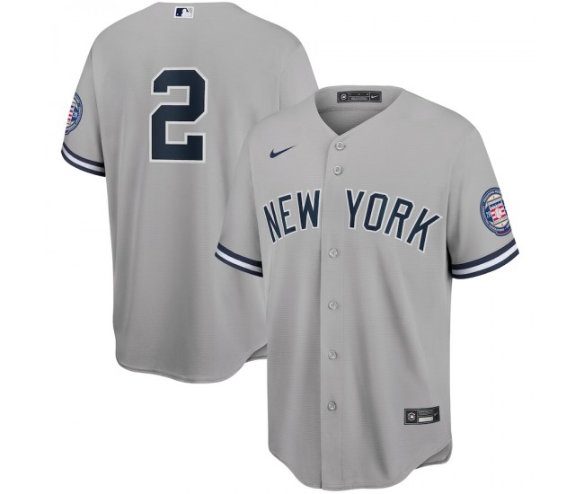 New York Yankees Derek Jeter Men's Nike Gray 2020 Hall of Fame Induction Replica Jersey