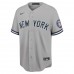 New York Yankees Derek Jeter Men's Nike Gray 2020 Hall of Fame Induction Replica Jersey