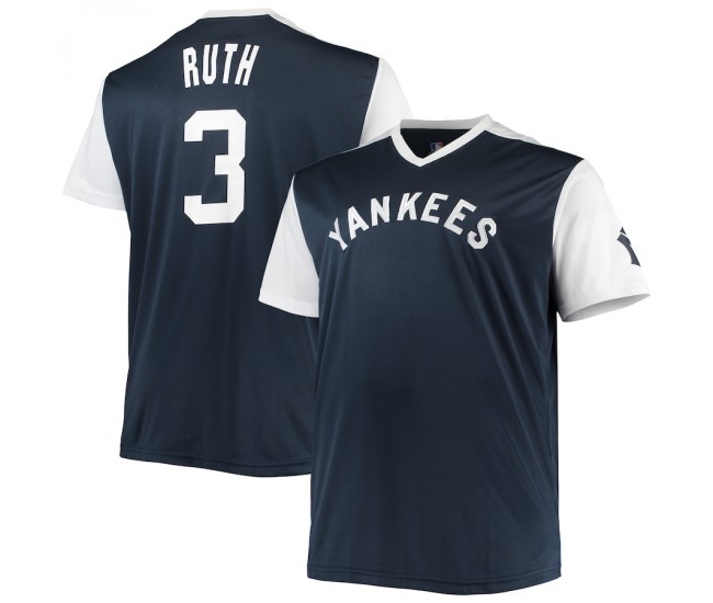 Men's New York Yankees Babe Ruth Navy/White Cooperstown Collection Player Replica Jersey