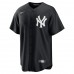 New York Yankees Derek Jeter Men's Nike Black Pitch Black Fashion Player Replica Jersey