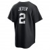 New York Yankees Derek Jeter Men's Nike Black Pitch Black Fashion Player Replica Jersey