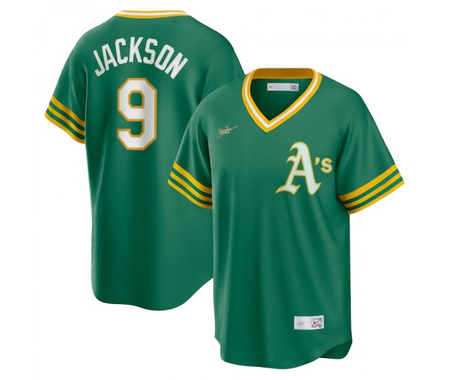  Oakland Athletics Reggie Jackson Men's Nike Kelly Green Road Cooperstown Collection Player Jersey