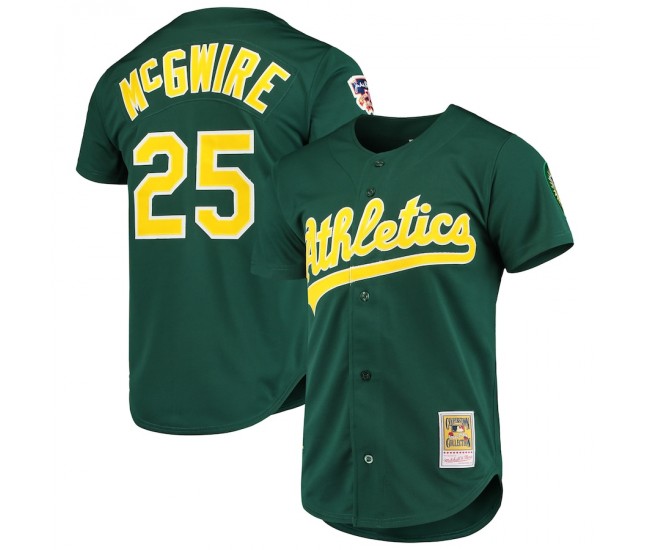 Oakland Athletics Mark McGwire Men's Mitchell & Ness Green 1997 Cooperstown Collection Authentic Jersey