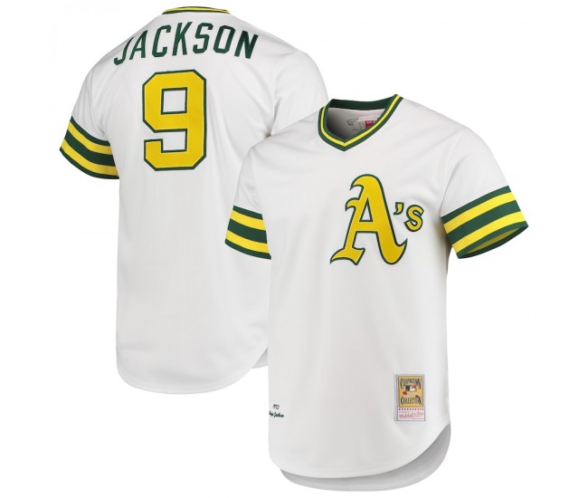 Oakland Athletics Reggie Jackson Men's Mitchell & Ness White 1972 Cooperstown Collection Authentic Jersey