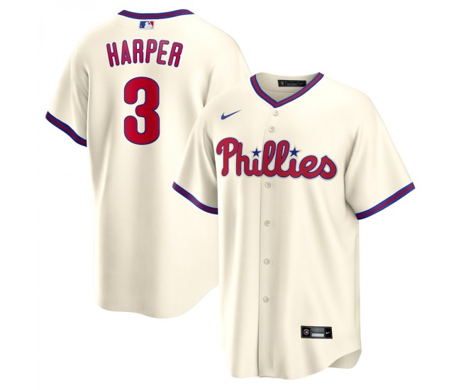 Philadelphia Phillies Bryce Harper Men's Nike Cream Alternate Replica Player Name Jersey