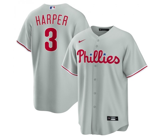 Philadelphia Phillies Bryce Harper Men's Nike Gray Road Replica Player Name Jersey