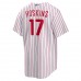 Philadelphia Phillies Rhys Hoskins Men's Nike White Home Replica Player Name Jersey