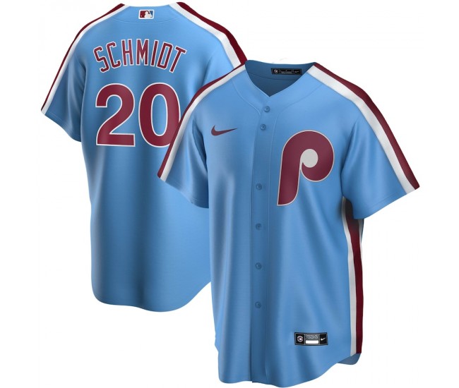 Philadelphia Phillies Mike Schmidt Men's Nike Light Blue Road Cooperstown Collection Replica Player Jersey