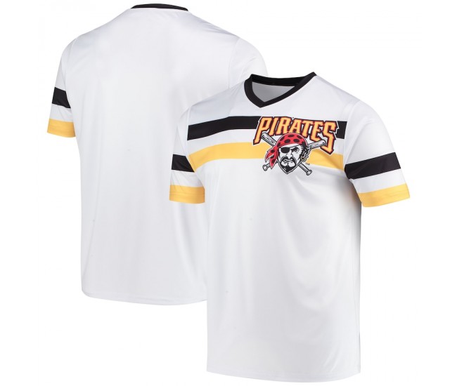 Pittsburgh Pirates Men's Stitches White Cooperstown Collection V-Neck Jersey