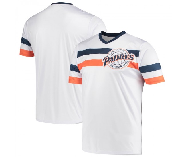 San Diego Padres Men's Stitches White Cooperstown Collection V-Neck Jersey