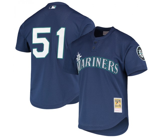 Seattle Mariners Ichiro Suzuki Men's Mitchell & Ness Royal Cooperstown Collection Mesh Batting Practice Jersey