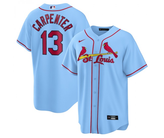 St. Louis Cardinals Matt Carpenter Men's Nike Light Blue Alternate Replica Player Name Jersey