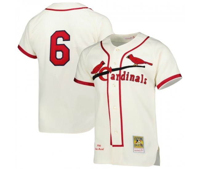 St. Louis Cardinals Stan Musial Men's Mitchell & Ness Cream 1944 Cooperstown Collection Authentic Jersey