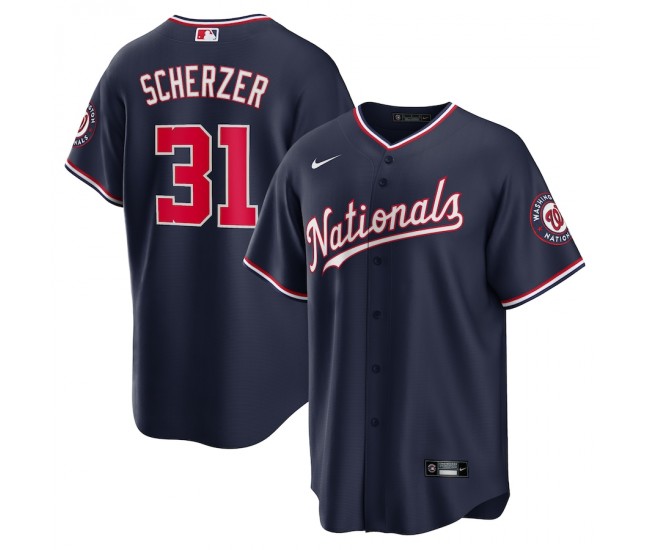 Washington Nationals Max Scherzer Men's Nike Navy Alternate Replica Player Name Jersey