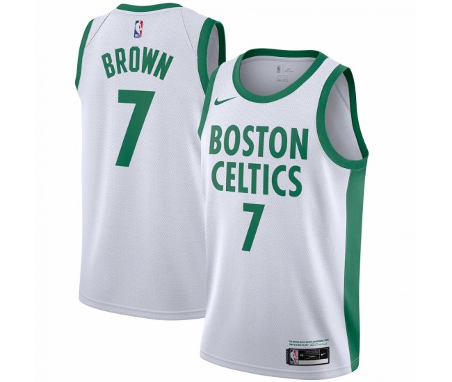 Boston Celtics Jaylen Brown Men's Nike White 2020/21 Swingman Player Jersey - City Edition