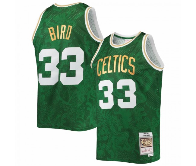 Boston Celtics Larry Bird Men's Mitchell & Ness Kelly Green Hardwood Classics 1985-86 Lunar New Year Swingman Jersey