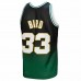 Boston Celtics Larry Bird Men's Mitchell & Ness Kelly Green/Black 1985/86 Hardwood Classics Fadeaway Swingman Player Jersey