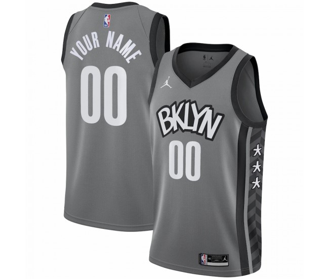 Brooklyn Nets Men's Jordan Brand Gray Swingman Custom Jersey - Statement Edition