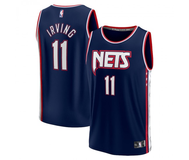 Brooklyn Nets Kyrie Irving Men's Fanatics Branded Navy 2021/22 Fast Break Replica Jersey - City Edition