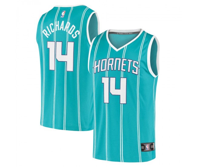 Charlotte Hornets Nick Richards Men's Fanatics Branded Teal 2020/21 Fast Break Replica Jersey - Icon Edition