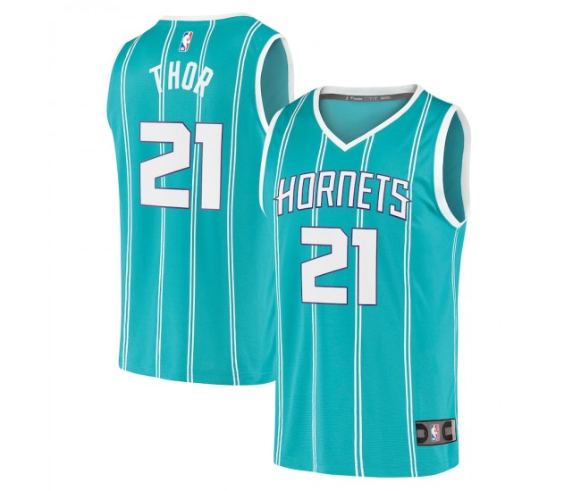 Charlotte Hornets JT Thor Men's Fanatics Branded Teal 2021/22 Fast Break Replica Jersey - Icon Edition