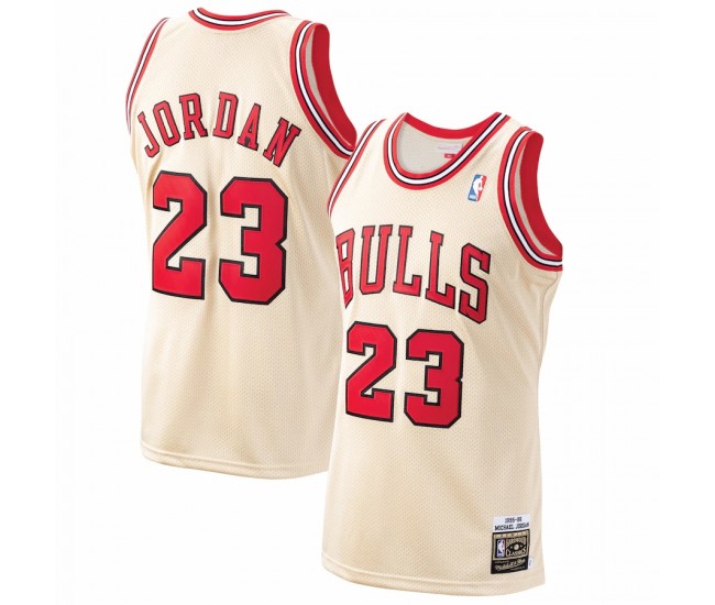 Chicago Bulls Michael Jordan Men's Mitchell & Ness Gold 1995/96 Hardwood Classics Premium Gold Jersey