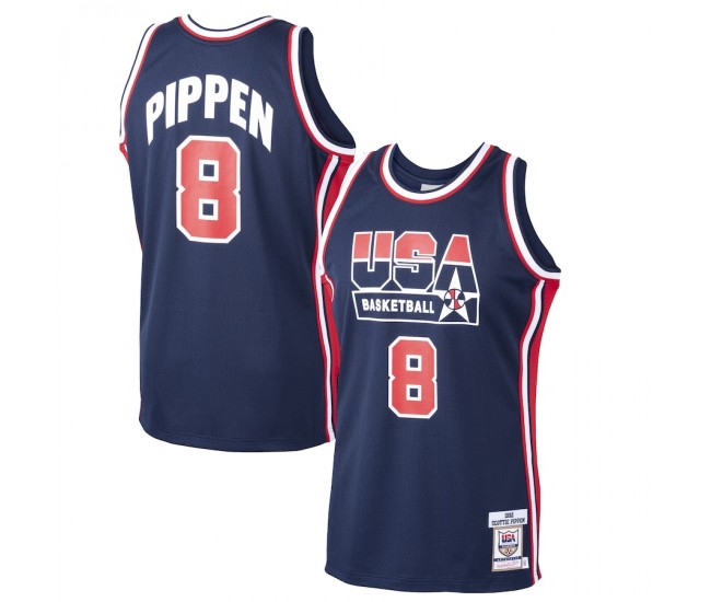 USA Basketball Scottie Pippen Men's Mitchell & Ness Navy Home 1992 Dream Team Authentic Jersey