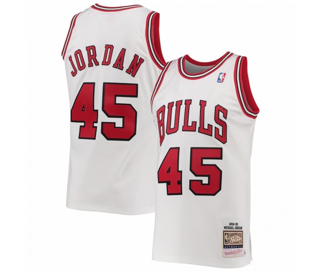 Chicago Bulls Michael Jordan Men's Mitchell & Ness White 1994-95 Hardwood Classics Authentic Player Jersey