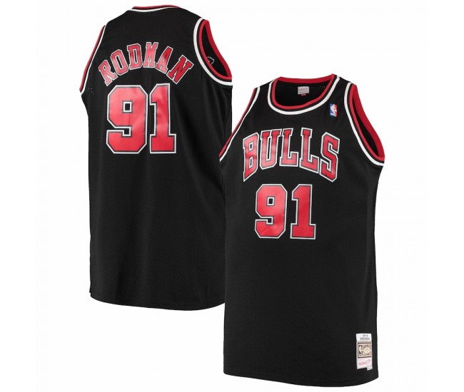 Chicago Bulls Dennis Rodman Men's Mitchell & Ness Black Big & Tall Hardwood Classics Swingman Jersey