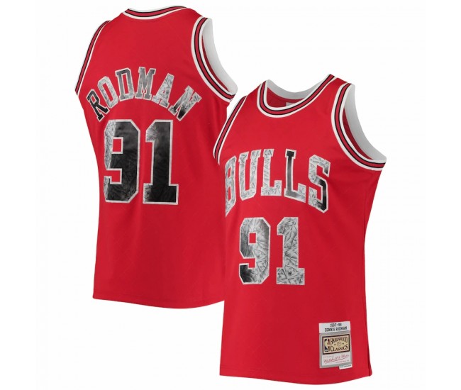 Chicago Bulls Dennis Rodman Men's Mitchell & Ness Red 1996-97 Hardwood Classics NBA 75th Anniversary Diamond Swingman Jersey