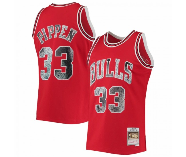 Chicago Bulls Scottie Pippen Men's Mitchell & Ness Red 1996-97 Hardwood Classics NBA 75th Anniversary Diamond Swingman Jersey