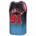 Chicago Bulls Dennis Rodman Men's Mitchell & Ness Black/Light Blue 1995/96 Hardwood Classics Fadeaway Swingman Player Jersey