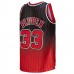 Chicago Bulls Scottie Pippen Men's Mitchell & Ness Red/Black 1995/96 Hardwood Classics Fadeaway Swingman Player Jersey